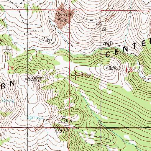 Topographic Map of Howard Creek Trail, ID