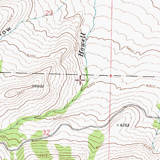 Topographic Map of Howell Canyon, ID