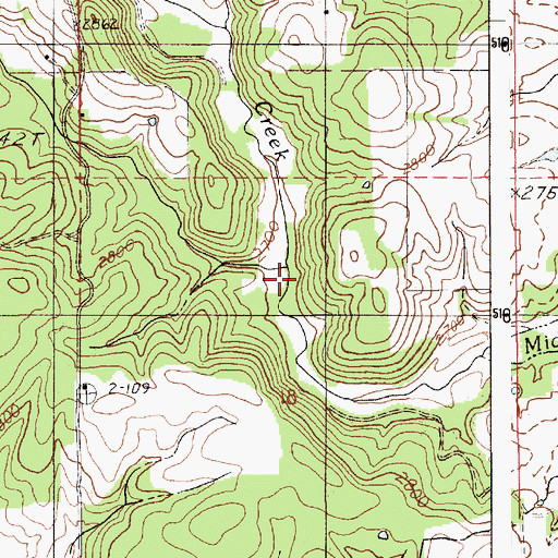 Topographic Map of Howell Creek, ID