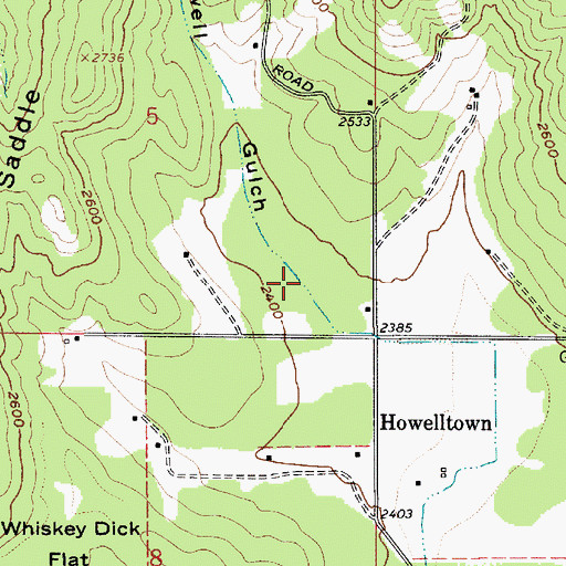 Topographic Map of Howell Gulch, ID