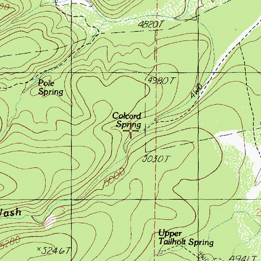 Topographic Map of Colcord Spring, AZ