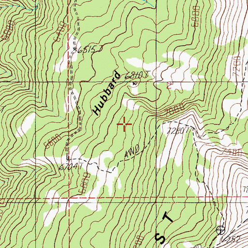 Topographic Map of Hubbard Basin, ID