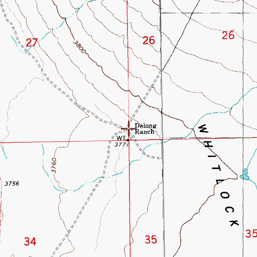 Topographic Map of Delong Ranch, AZ