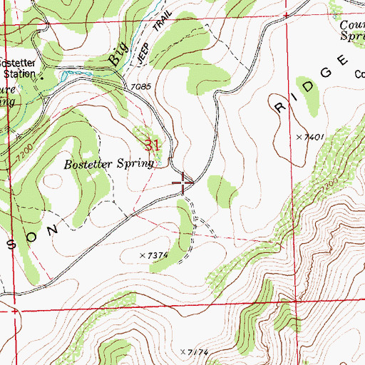 Topographic Map of Hudson Ridge, ID