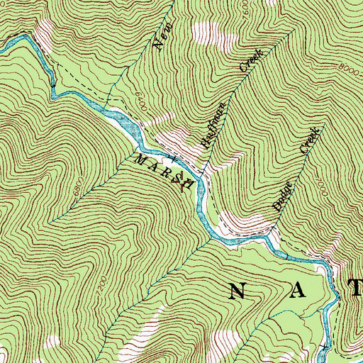 Topographic Map of Huffman Creek, ID