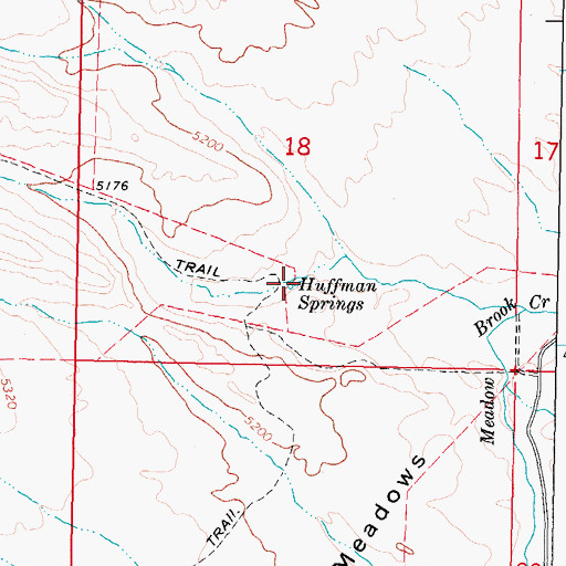 Topographic Map of Huffman Springs, ID