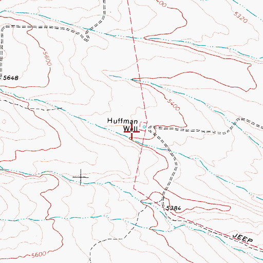 Topographic Map of Huffman Well, ID
