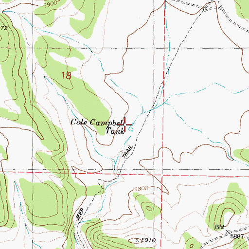 Topographic Map of Cole Campbell Tank, AZ