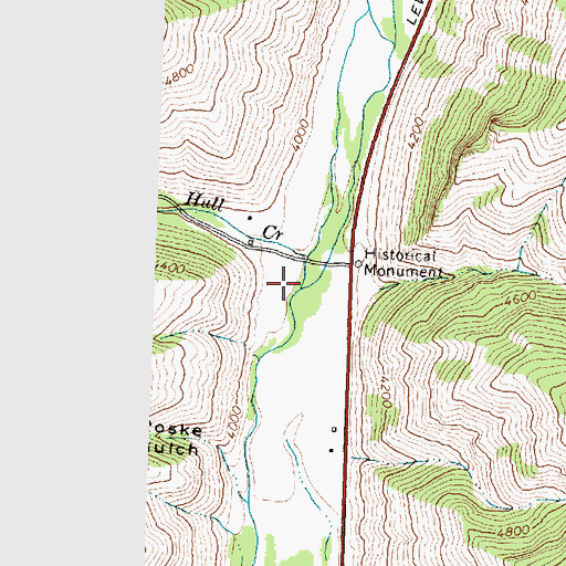Topographic Map of Hull Creek, ID
