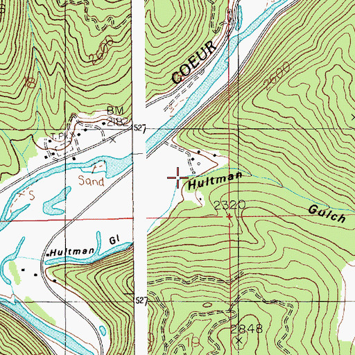 Topographic Map of Hultman Gulch, ID