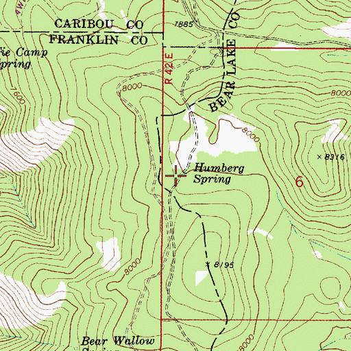 Topographic Map of Humberg Spring, ID