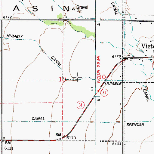 Topographic Map of Humble Canal, ID