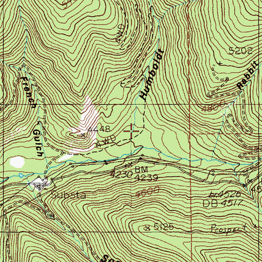 Topographic Map of Humboldt Gulch, ID