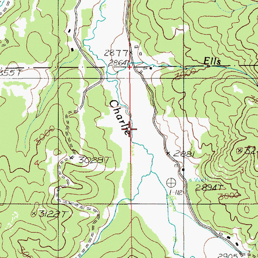 Topographic Map of Hume Creek, ID