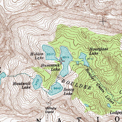 Topographic Map of Hummock Lake, ID