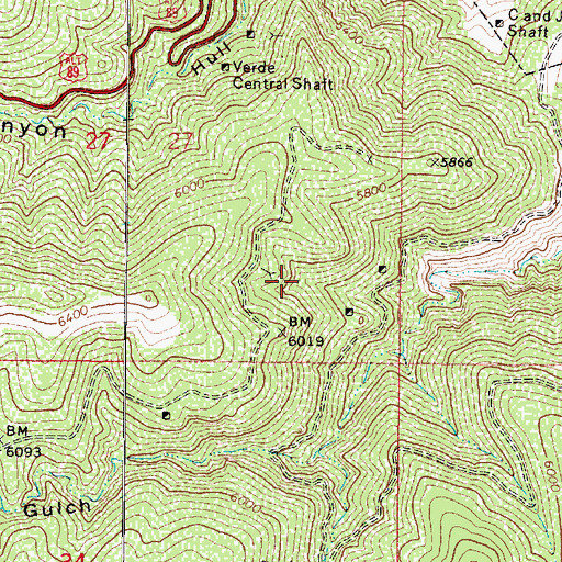 Topographic Map of Columbine Spring, AZ