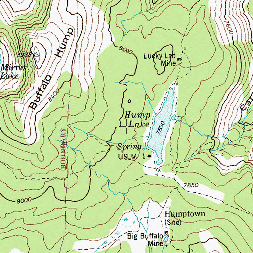 Topographic Map of Hump Lake, ID