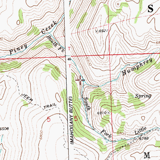 Topographic Map of Humphrey Creek, ID