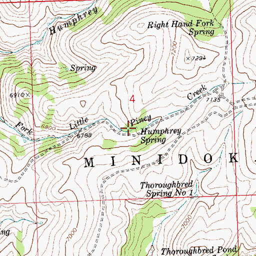 Topographic Map of Humphrey Spring, ID