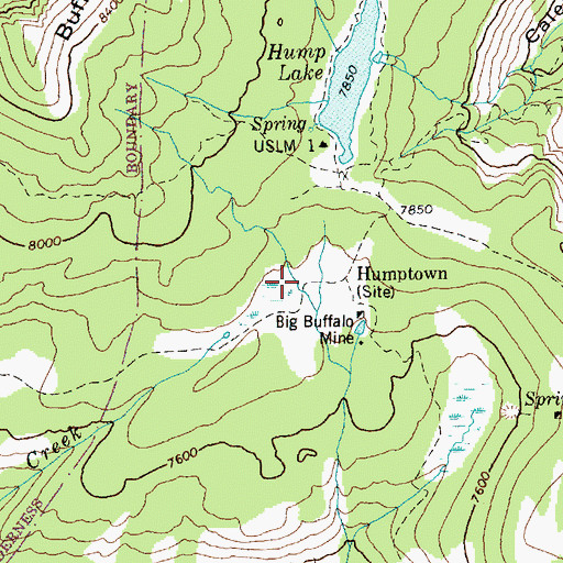 Topographic Map of Humptown, ID