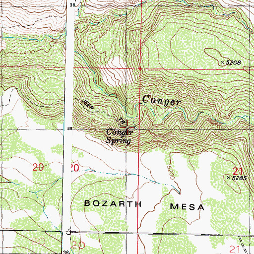 Topographic Map of Conger Spring, AZ