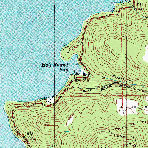 Topographic Map of Hungry Hollow, ID