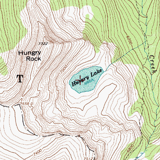 Topographic Map of Hungry Lake, ID