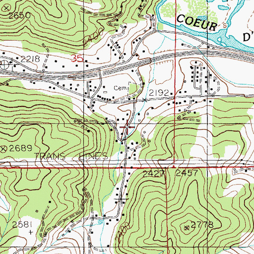 Topographic Map of Hunt Gulch, ID