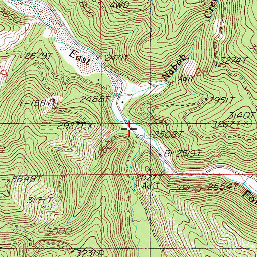 Topographic Map of Hunter Creek, ID