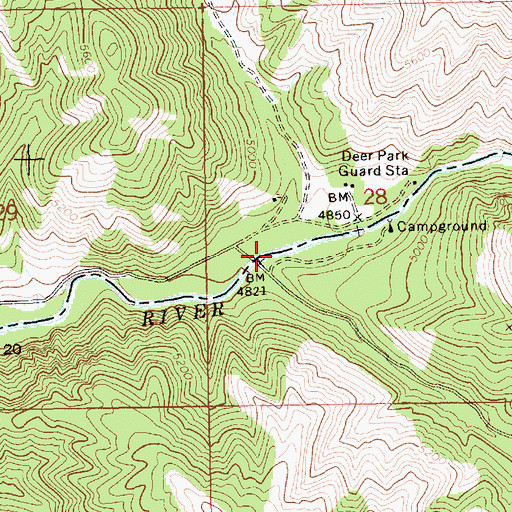 Topographic Map of Hunter Creek, ID