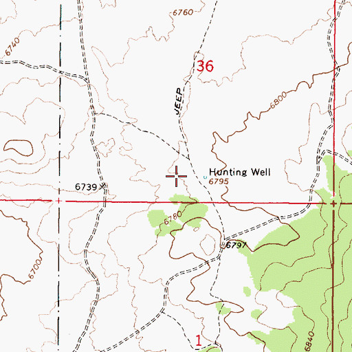 Topographic Map of Hunting Well, ID