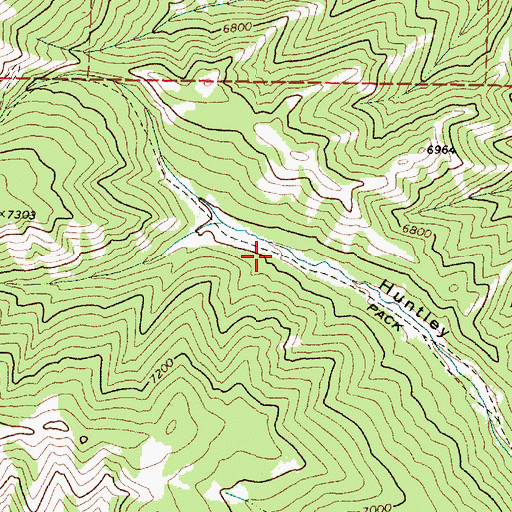 Topographic Map of Huntley Canyon Trail, ID