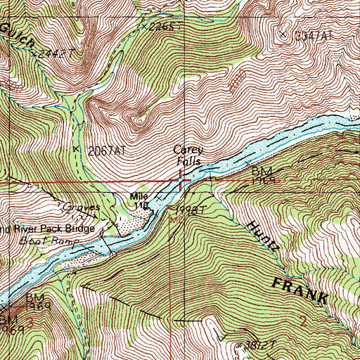 Topographic Map of Huntz Gulch, ID