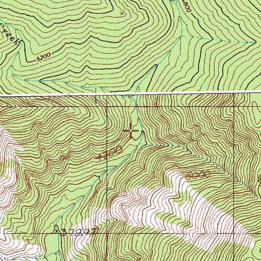 Topographic Map of Hurst Creek, ID