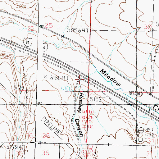 Topographic Map of Hutchey Canyon, ID