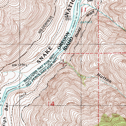 Topographic Map of Hutton Gulch, ID