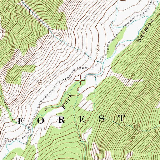 Topographic Map of Ibex Creek, ID