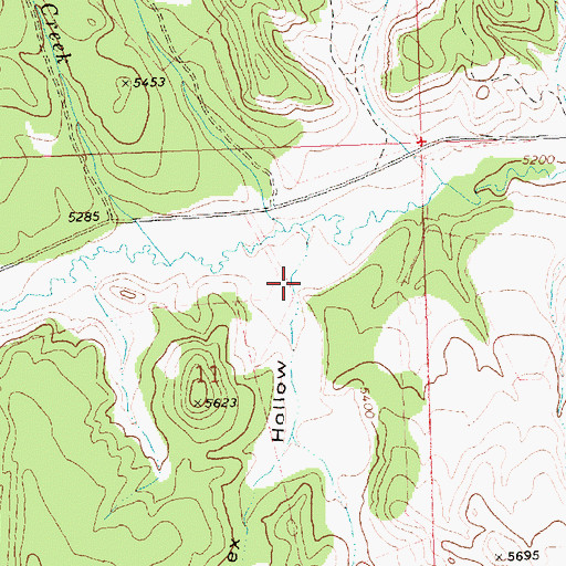 Topographic Map of Ibex Hollow, ID