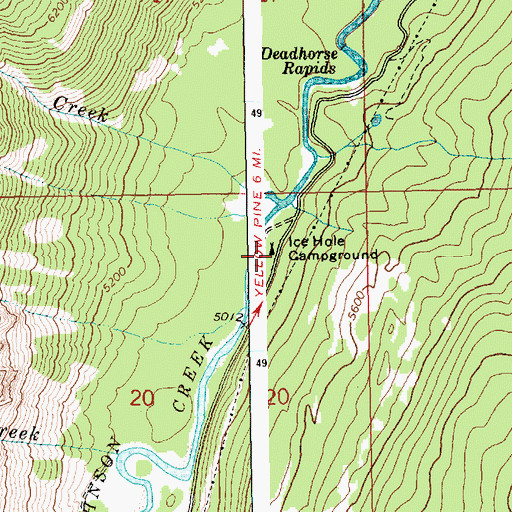 Topographic Map of Ice Hole Campground, ID