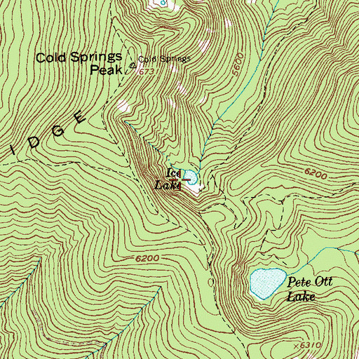 Topographic Map of Ice Lake, ID