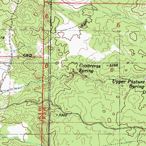 Topographic Map of Contreras Spring, AZ