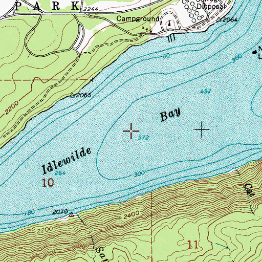 Topographic Map of Idlewilde Bay, ID