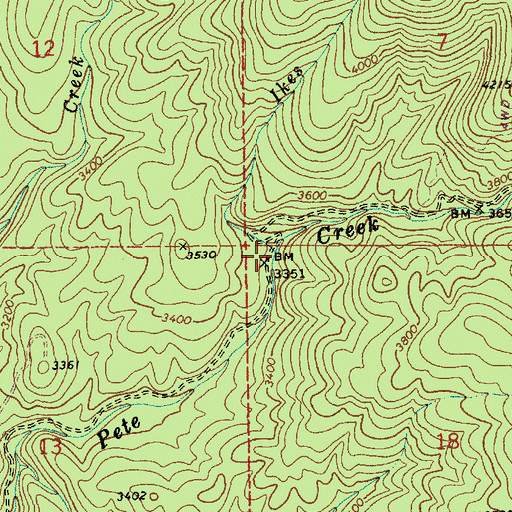 Topographic Map of Ikes Creek, ID