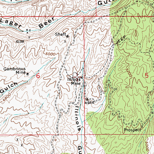 Topographic Map of Illinois Mine, ID