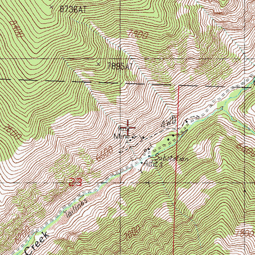 Topographic Map of Ima Mine, ID