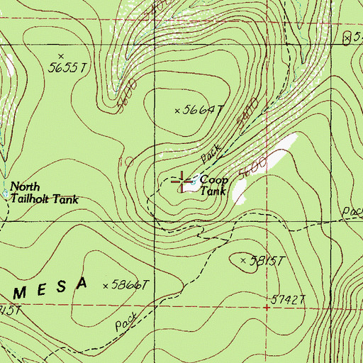 Topographic Map of Coop Tank, AZ