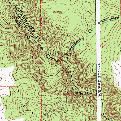 Topographic Map of Incendiary Creek, ID