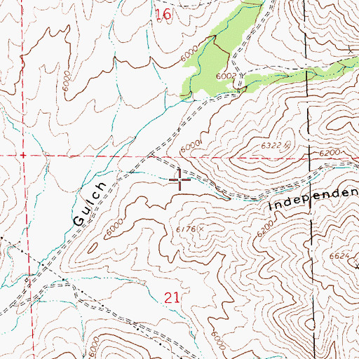 Topographic Map of Independence Gulch, ID