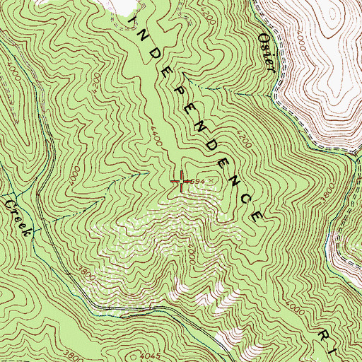Topographic Map of Independence Ridge, ID