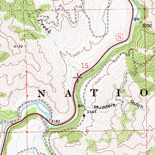 Topographic Map of Indian Creek, ID